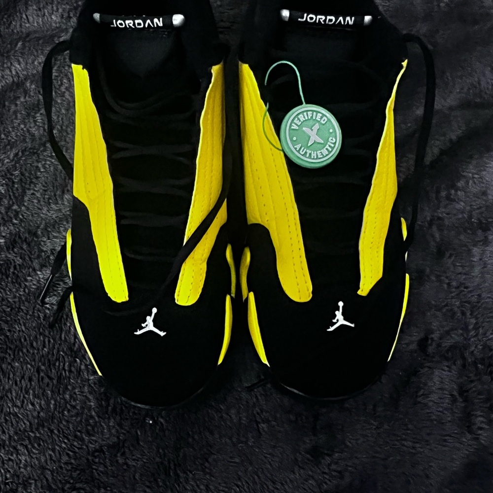 Nike Jordan Black and Yellow Athletic Shoes